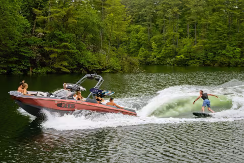 wakesurfing
